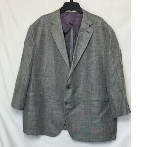 Joseph Abound Mens 52R Gray Guabello Wool Linen Blend 2 Button Sport Coat Blazer